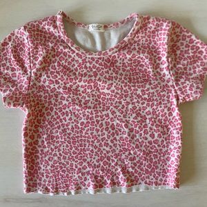 Brandy Melville Pink Cheetah Baby Tee